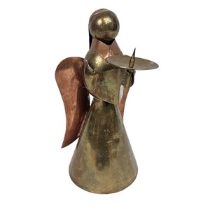 Vintage Brass & Copper Large Angel‎ Candle Holder